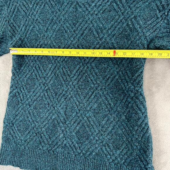 Soft Surroundings Sweater Women's M Turquoise Bell Sleeve Wool Blend Boho - Picture 7 of 10